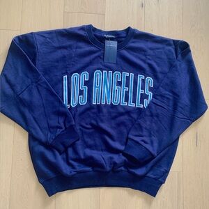 Navy Blue Los Angeles Graphic Crewneck Sweatshirt